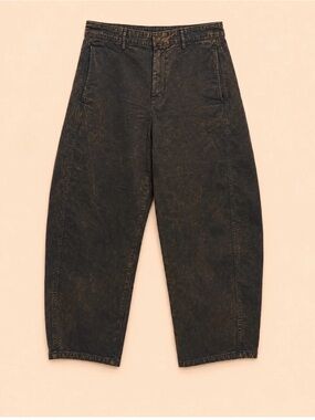 Gap black acid wash barrel leg jeans